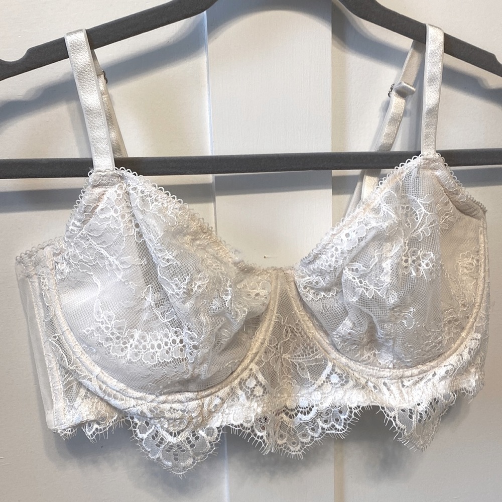 White Dream Angels Lace unlined push up bra
